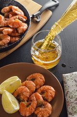 Fried shrimp on a platter