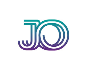 JO lines letter logo
