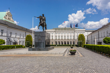 Naklejka premium Presidential Palace (Pałac Prezydencki, 1643) in Warsaw, Poland. 