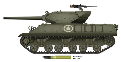 Char US M10 destroyer-WW2-04