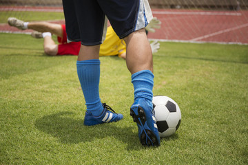 Fototapeta premium soccer player running with ball