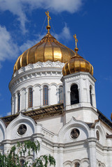 Fototapeta na wymiar Christ the Redeemer cathedral in Moscow. Popular landmark. Color photo.