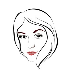 Beautiful young girl - Stock Illustration