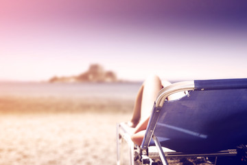 Fototapeta premium woman and summer time 