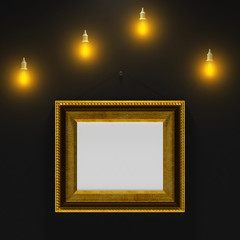 gold baget on black wall