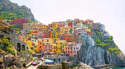 Fototapeta na wymiar Monarola, one of famous villages of Cinque Terre, Italy 