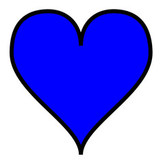 Simple blue heart, isolated over a white background.