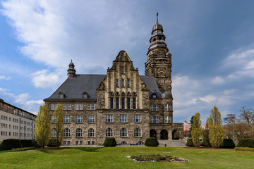 Prunkfassade des Wittenberger Rathauses von Süden (Karl-Marx-Platz)