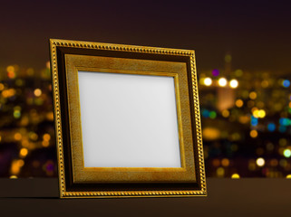 gold baget with blur background