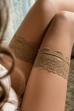 Female legs in stockings