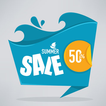 summer sale, vector discount banner template design