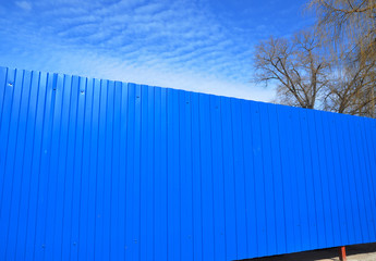 Fototapeta premium Blue Metal Fence