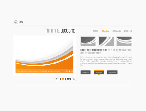 Abstract minimalistic website template or interface. Vector graphics.