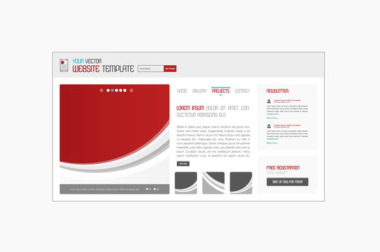 Abstract minimalistic website template or interface. Vector graphics.