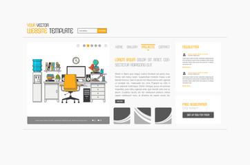 Abstract minimalistic website template or interface. Vector graphics.