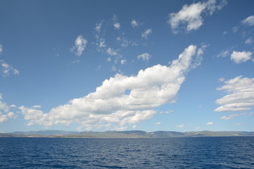 Obraz premium Lesvos Island and Clouds