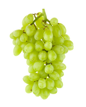  green grapes Isolated on white background