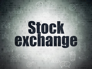 Finance concept: Stock Exchange on Digital Data Paper background