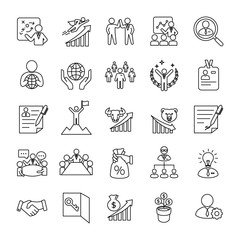 Business Outlines vector icons
