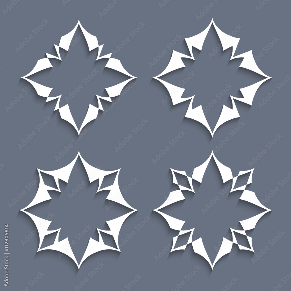 Canvas Prints vector set of paper elements stylized flowers for design