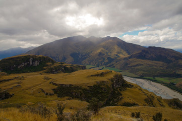 Views from Rocky Mountain Summit towards Lake Wanaka, New Zealand