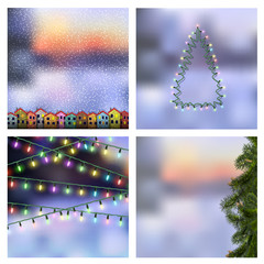 Set of  Christmas backgrounds
