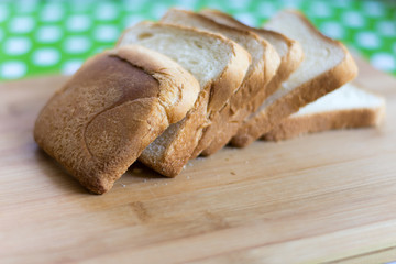 Fresh toast bread on the kitchen table