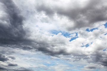 Dark rain clouds on the sky