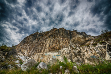 Beautiful mountain landscape at cloudy summer day
