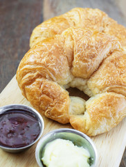 butter croissant with  jam