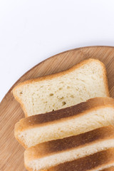 Flat lay image toast bread on the board