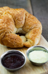 butter croissant with  jam