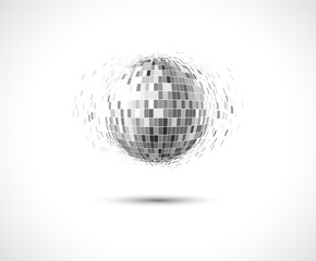 silver disco lights circle abstract background