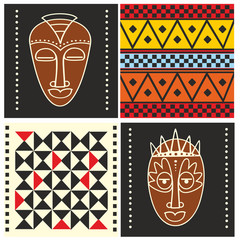Afrykańskie wzory i maski - obrazy, fototapety, plakaty