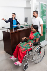 Couple hindu in the hospital reception