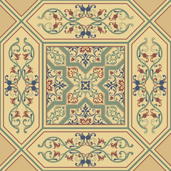 seamless patchwork tile with Moroccan motives