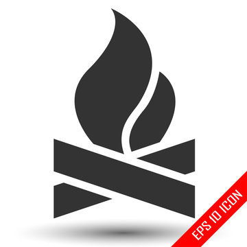 bonfire Icon, bonfire flat logo. 