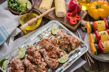 food marinated for barbecue