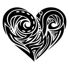 Heart shape tattoo ornament