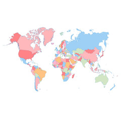 Colorful map of the world. Vector illustration.