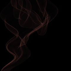 Colored smoke waves over black background