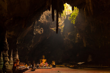 Sunbeam in Tham Khao Luang temple, Thailand © karnnapus