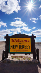 Welcome to New Jersey road sign