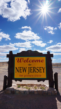 Welcome To New Jersey Road Sign