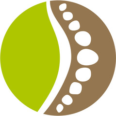 Logo, Signet oder Flat Icon zu Orthopädie, Osteopathie, Spa, Physiotherapie und Massage