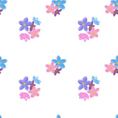 Seamless forget-me-not pattern