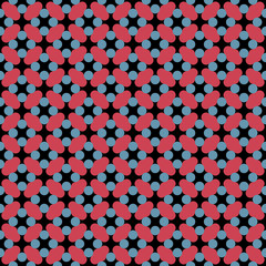 Colored retro geometric seamless pattern on black