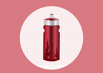 Red aluminum bottle water ,vector illustration 