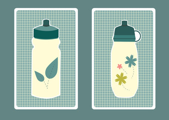 water bottle japanese style,vector illustrations