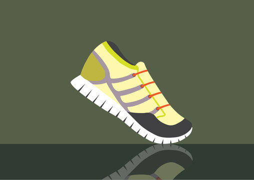 reflection of sneakers  icons ,sport shies,vector illustration 